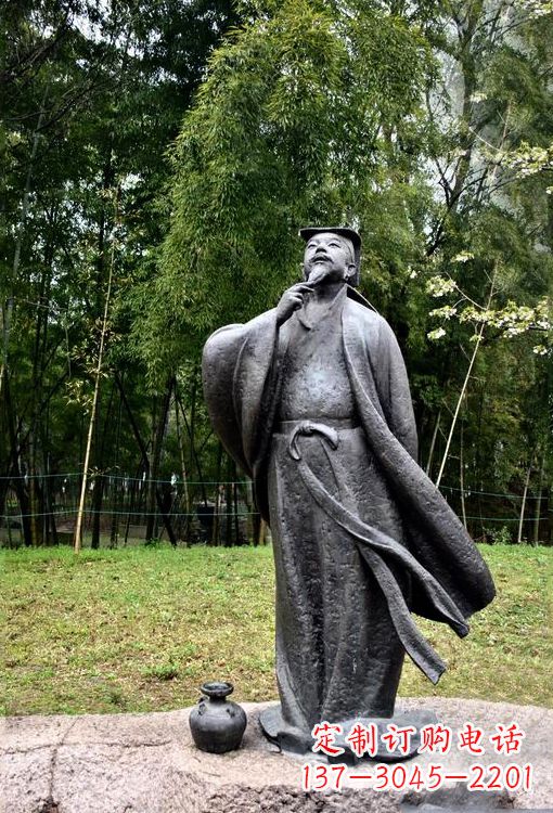 辽阳诞生于中国古代传奇的雕塑——王羲之铸铜雕塑