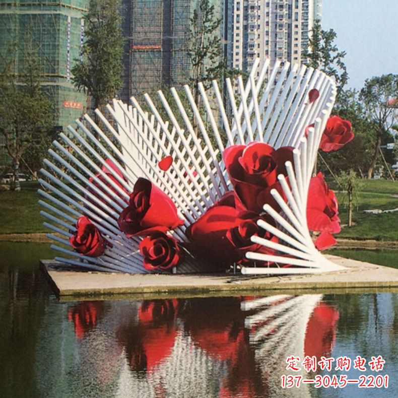 辽阳玫瑰之美,不锈钢艺术雕塑
