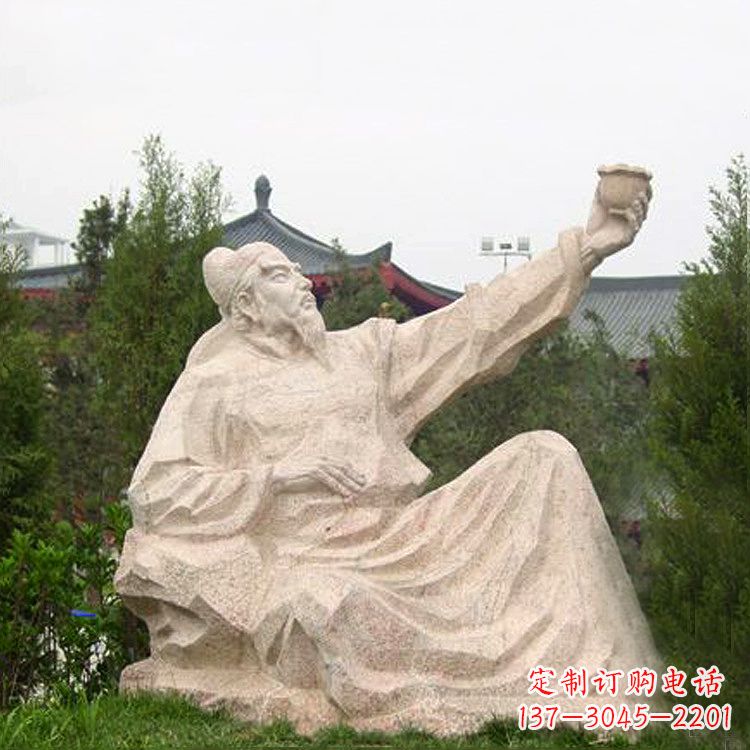 辽阳以李白石雕彰显高雅艺术