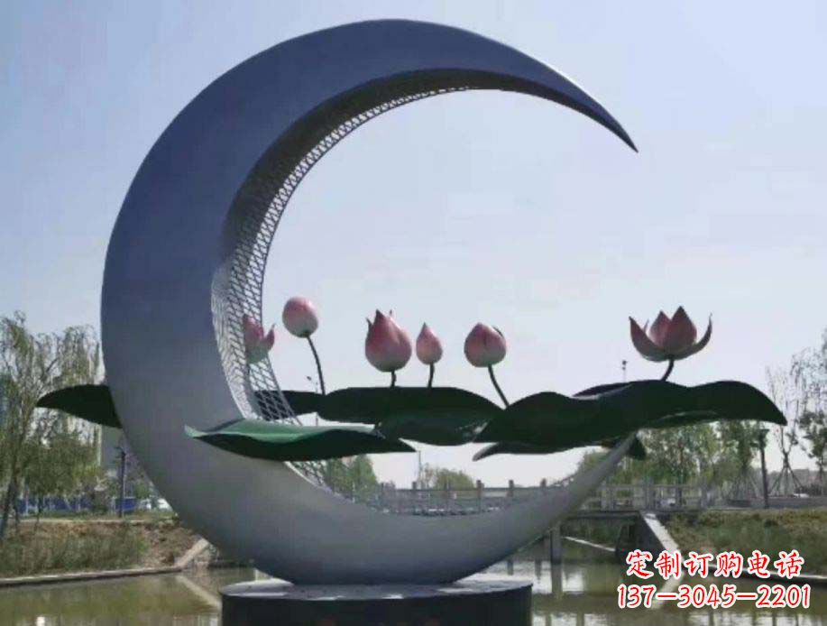 辽阳不锈钢月亮景观装饰雕塑