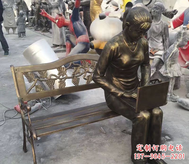 辽阳中领雕塑推出优雅可爱的女孩铜雕