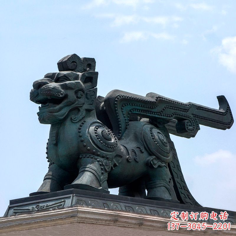 辽阳中领雕塑-铜制獬豸雕塑
