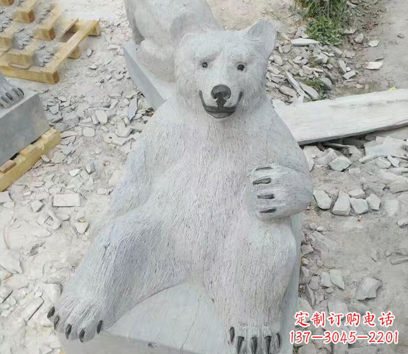 辽阳精美狗熊石雕
