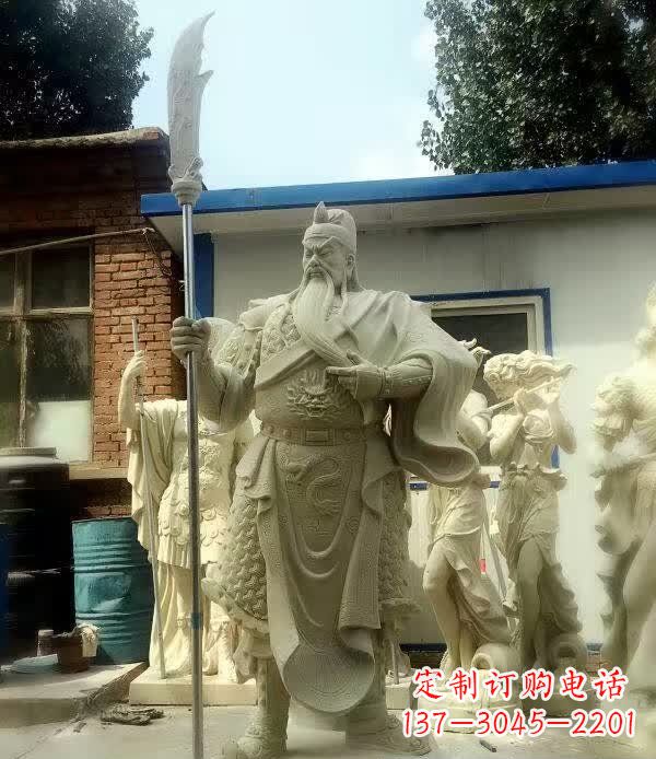 辽阳中领雕塑古代关公石雕