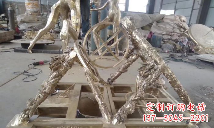 辽阳古代浑天仪铜雕 (2)