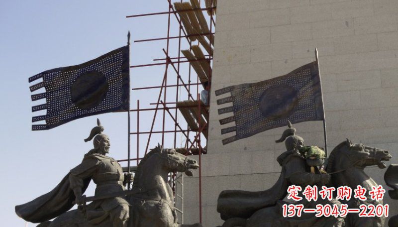 辽阳古代将军景区铜雕