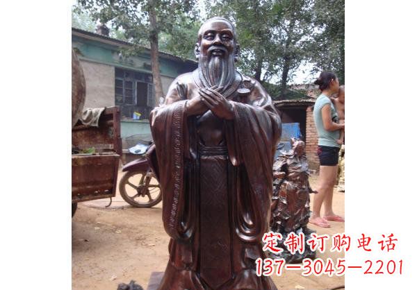 辽阳人物雕塑精美玻璃钢仿铜雕塑——孔子系列