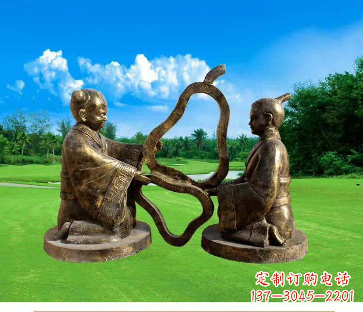 辽阳古代孔融让梨人物铜雕