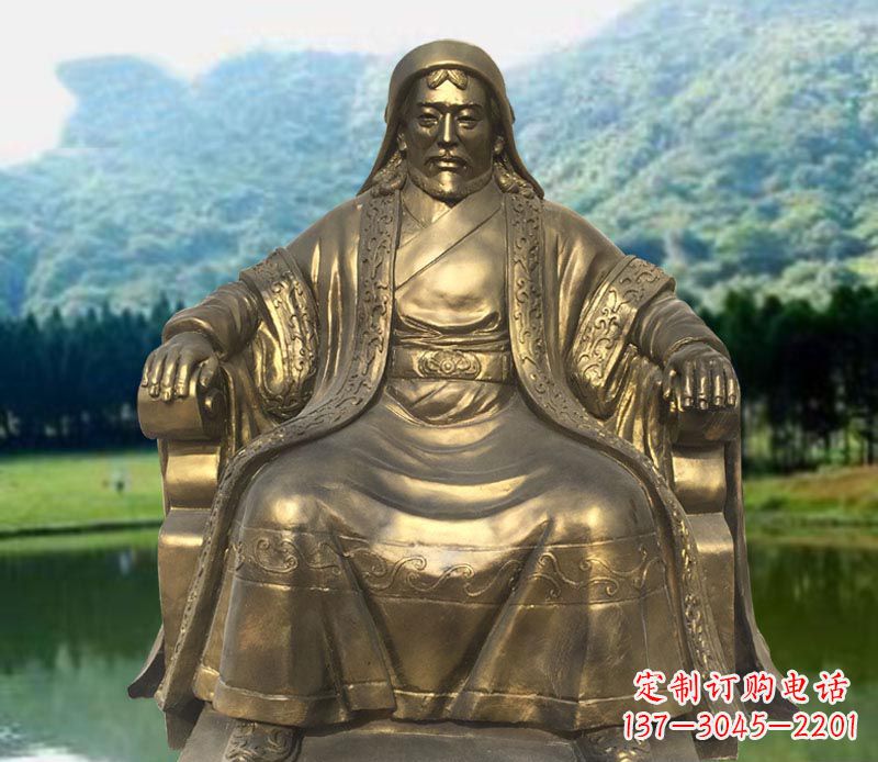 辽阳中领雕塑致敬成吉思汗铜雕