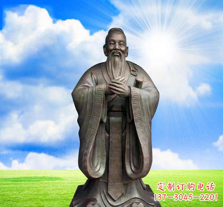 辽阳古代名人孔子行教像铜雕