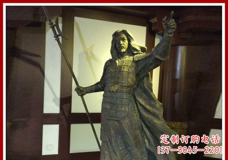 辽阳古代名人吕布铜雕 (2)