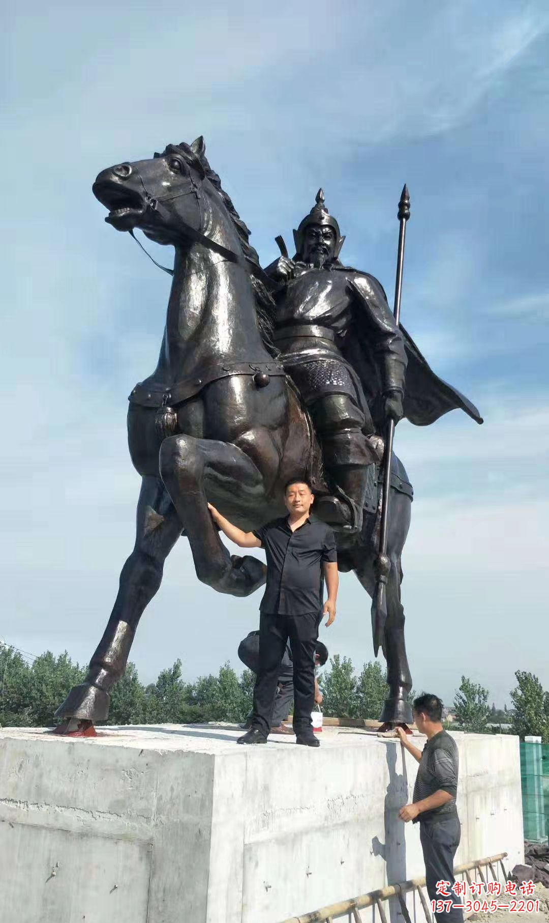 辽阳古代骑马将军铜雕 广场人物雕塑