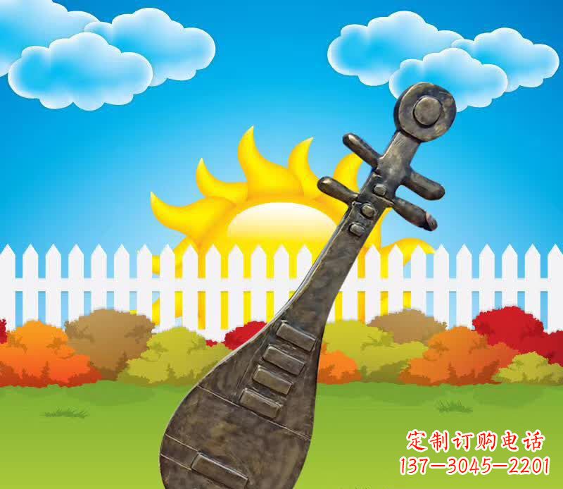 辽阳古代琵琶广场乐器铜雕