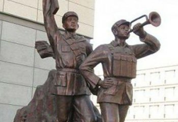 辽阳革命精神熠熠冲锋号铜雕