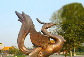 辽阳纯铜铸造的四灵之朱雀雕塑