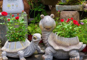 辽阳铸铁乌龟花盆雕塑