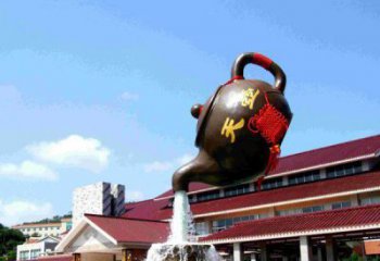 辽阳传统铜质茶壶雕塑