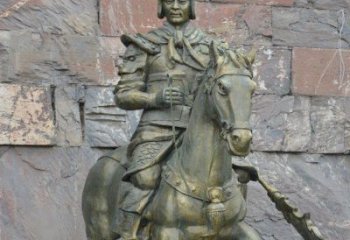 辽阳公园纪念将军骑马铜雕