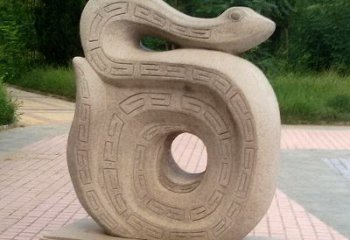 辽阳砂岩动物蛇雕塑