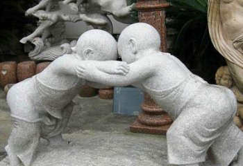 辽阳可爱小孩摔跤石雕