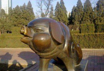 辽阳定制公园猪铜雕