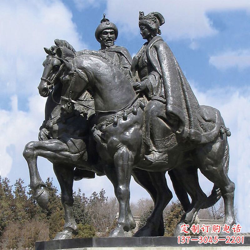 辽阳古代风采:王昭君骑马雕塑