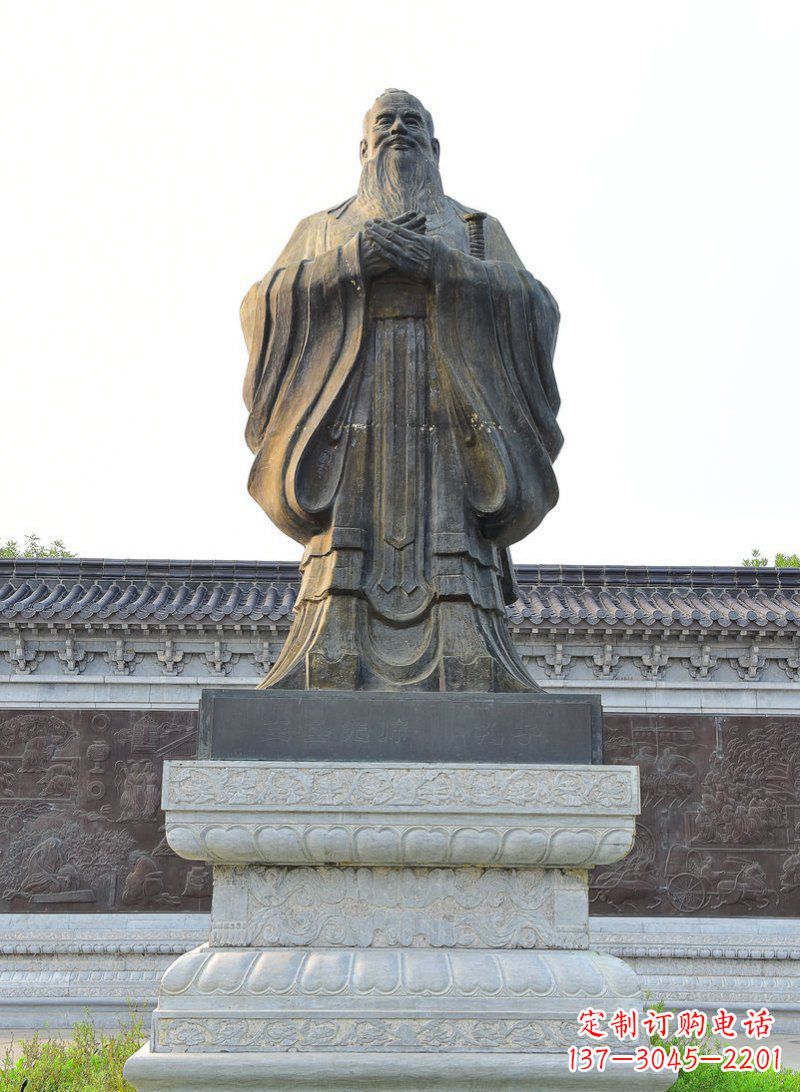 辽阳古代人物孔子铜雕 (2)