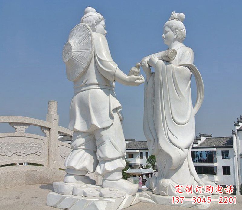 辽阳唯美古典,传统牛郎织女石雕