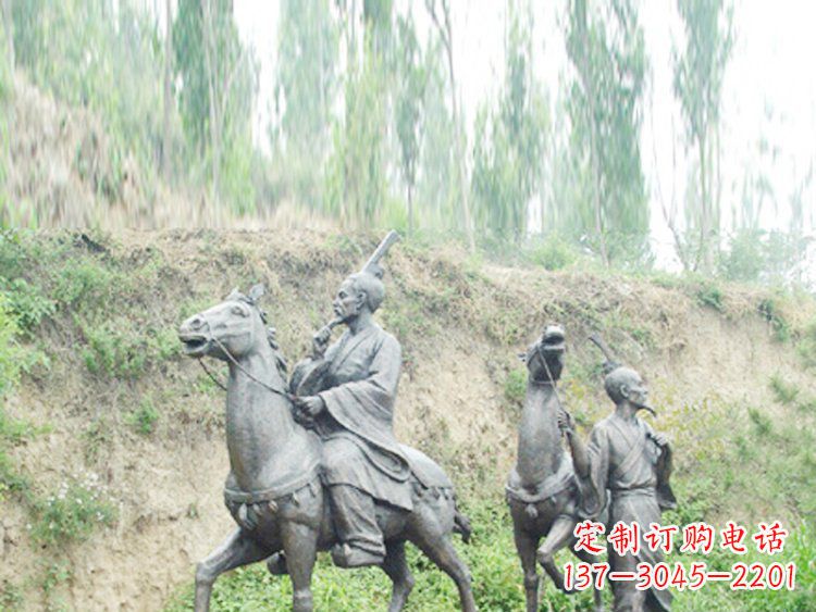 辽阳中领雕塑|传承古老传统：古代人物骑马铜雕