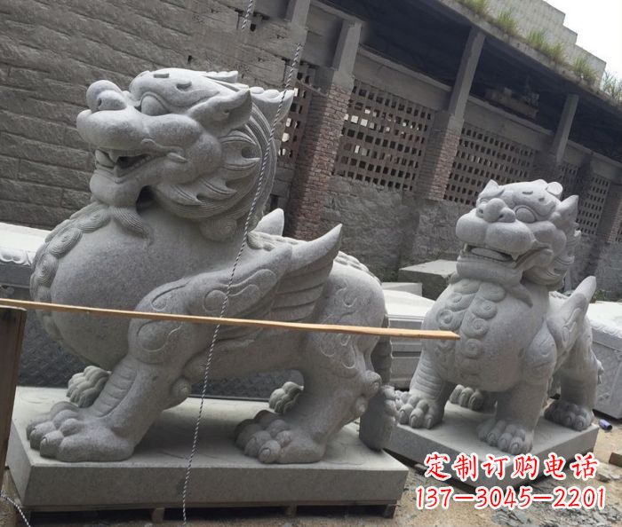辽阳中领雕塑–精美的古代神兽大理石貔貅雕塑