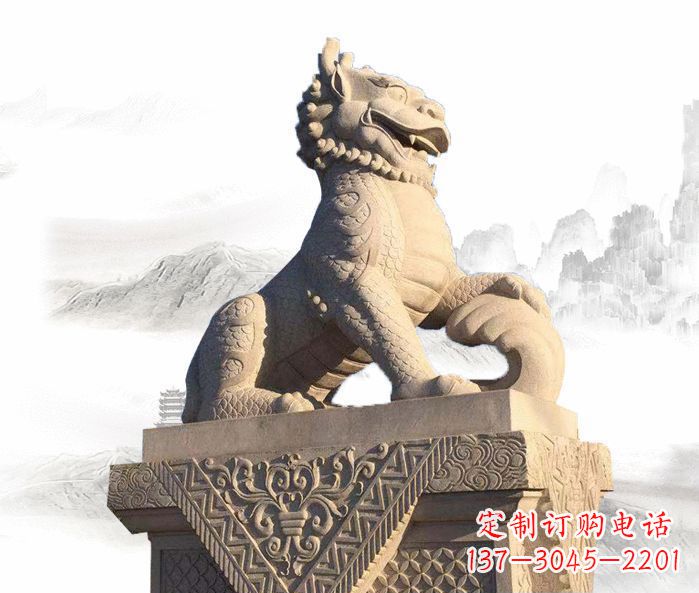 辽阳精美古典大理石麒麟石雕