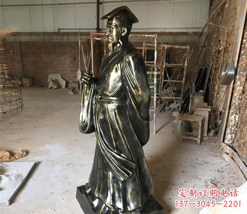 辽阳古代书法家王羲之铜雕