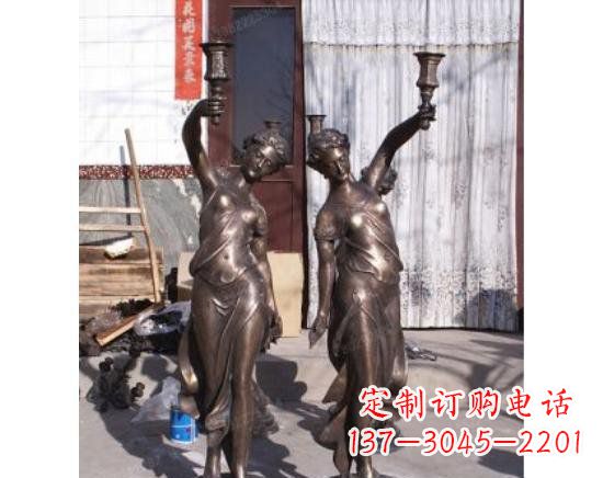 辽阳古罗马王宫使女西方人物铜雕