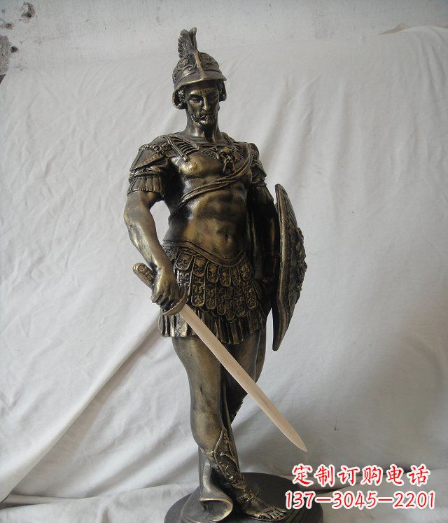 辽阳古罗马战士玻璃钢仿铜人物雕塑