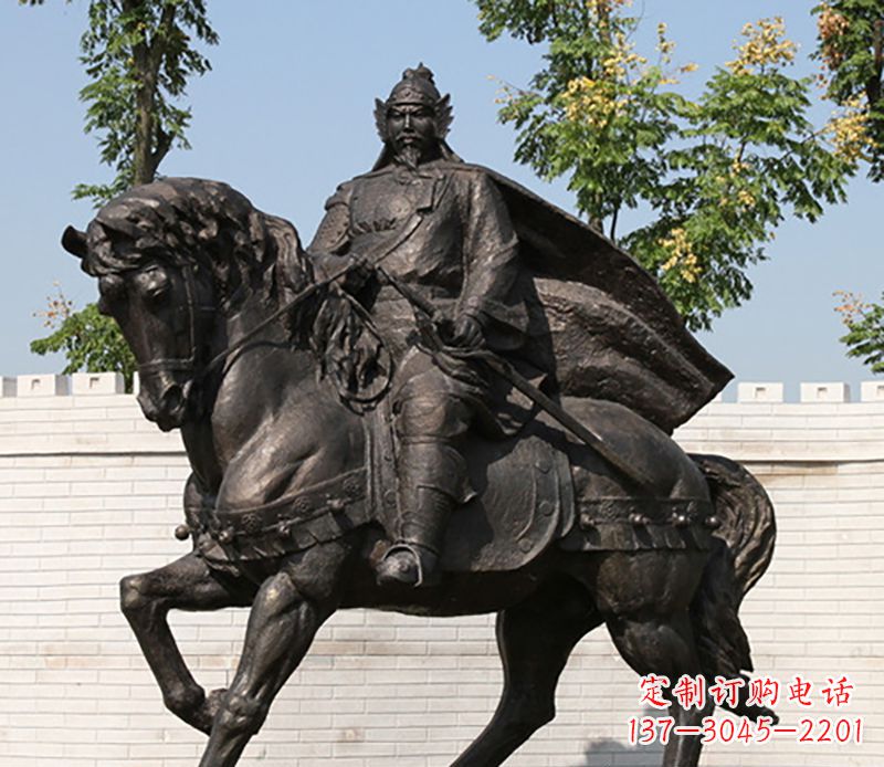辽阳古人将军骑马骑马铜雕