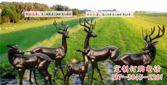 辽阳古铜雕鹿群,添彩美好家园