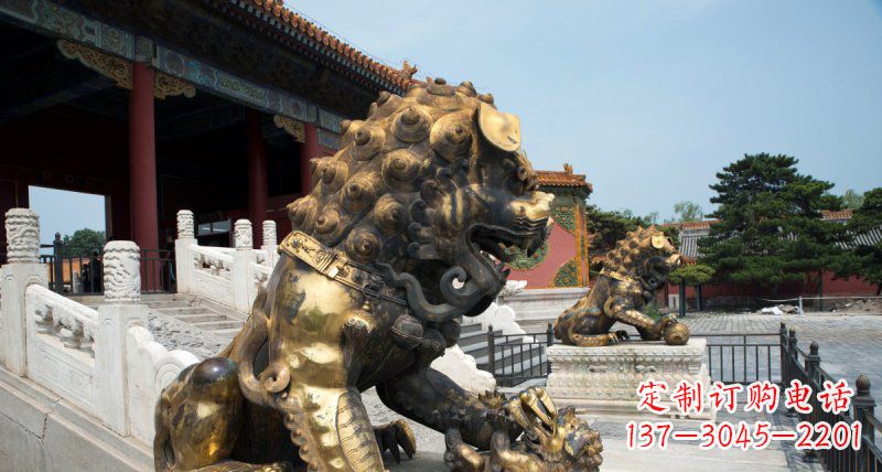 辽阳故宫黄铜狮子雕塑
