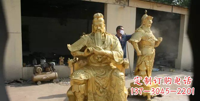 辽阳关帝武财神铜雕,瑰丽艺术之美