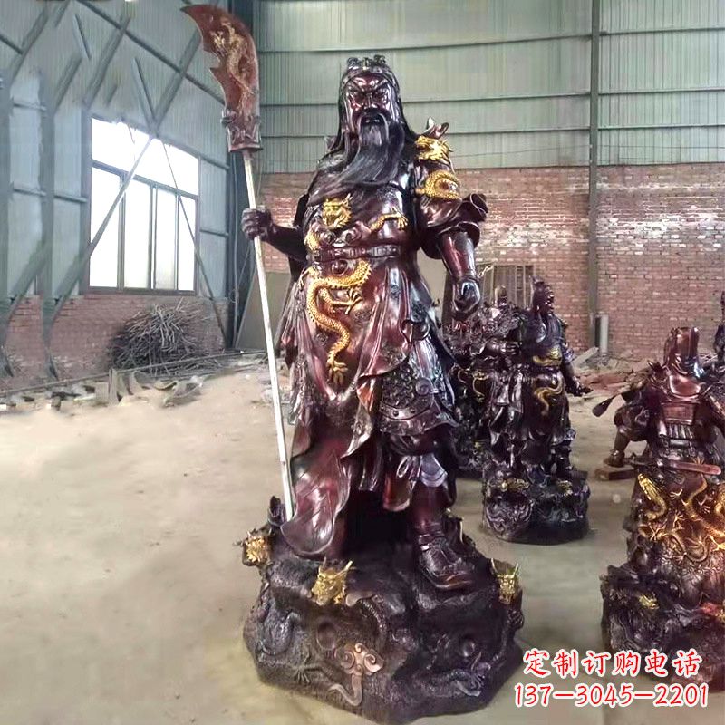 辽阳关公关二爷铜雕神像