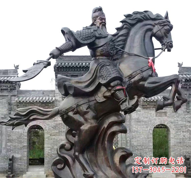 辽阳精致细腻的关公骑马雕塑