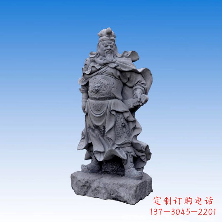 辽阳中领雕塑制作的精美关公青石石雕