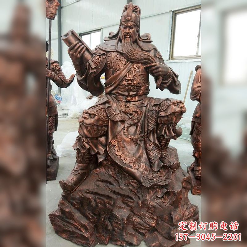 辽阳关羽夜读春秋读书铜雕