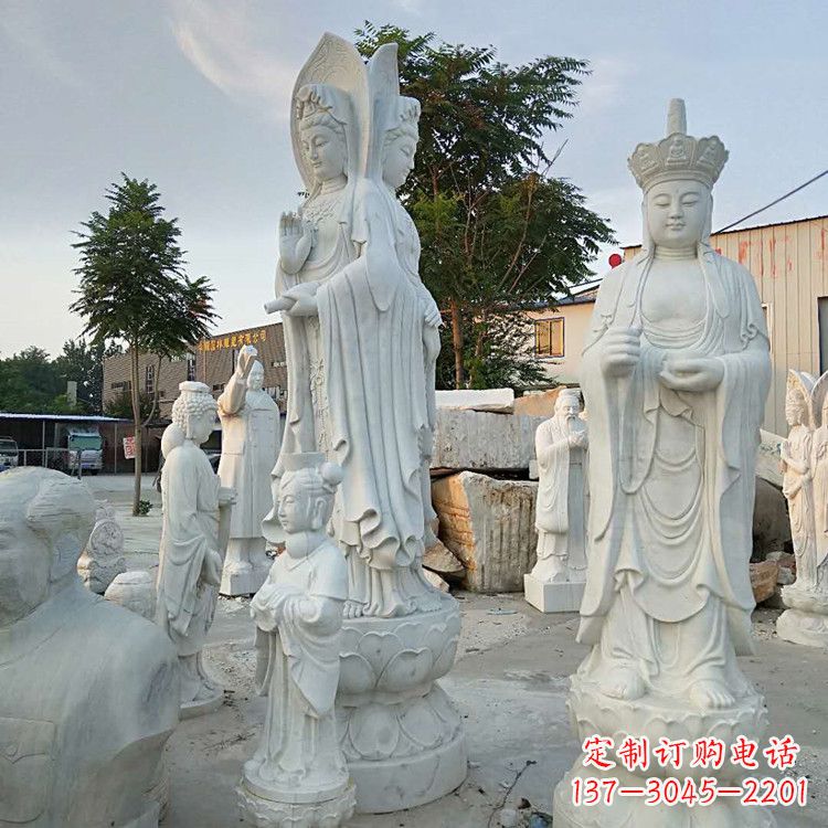 辽阳观音 石雕送子观音 汉白玉观音佛像厂家直销石雕汉白玉菩萨_27