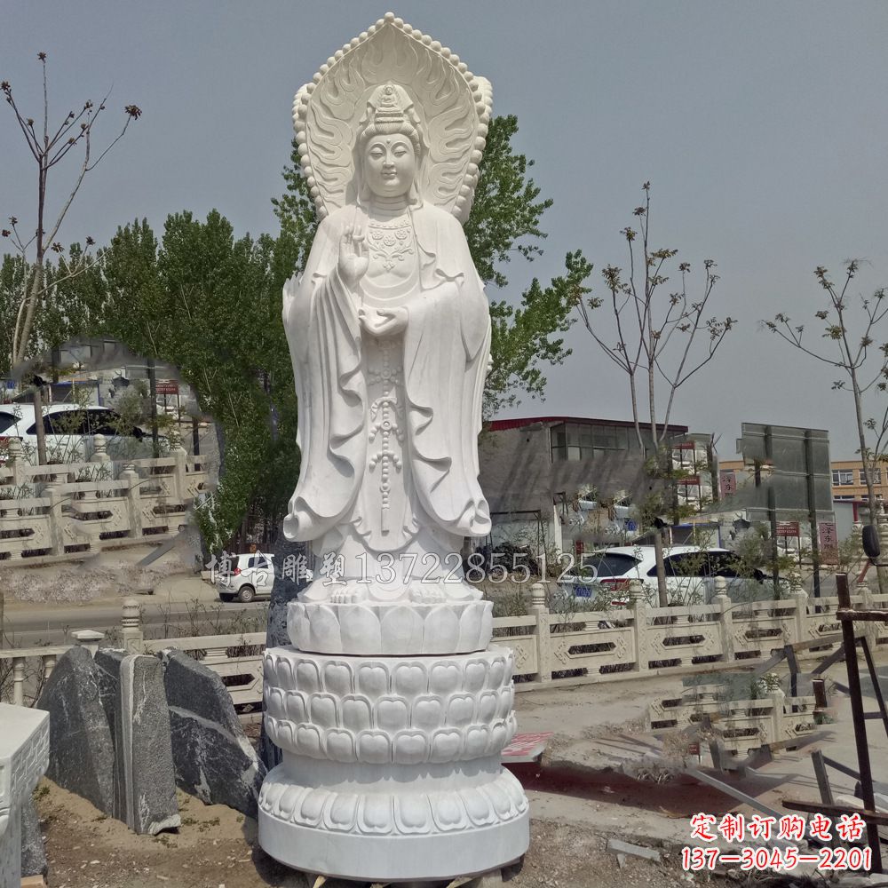 辽阳观音菩萨汉白玉石精美雕塑
