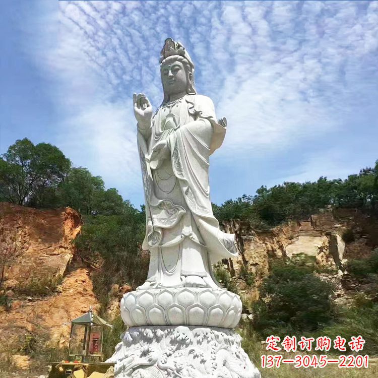 辽阳观音菩萨石雕大型景观雕塑
