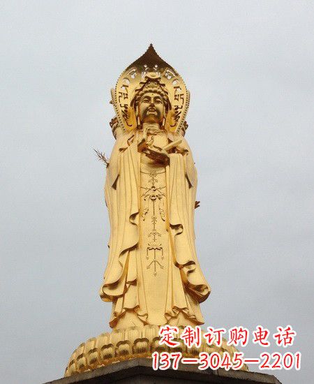 辽阳观音铜雕塑-传承千年古风