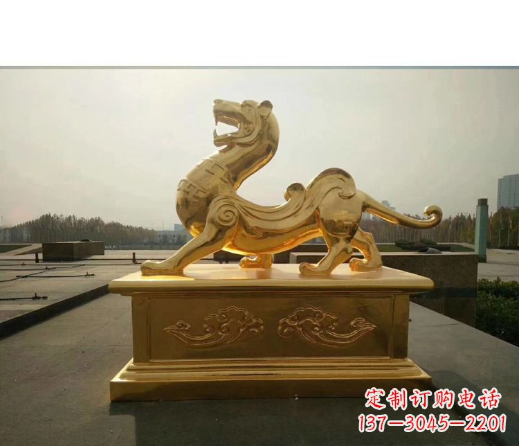 辽阳精美雕刻,精致纯铜白虎神兽雕塑