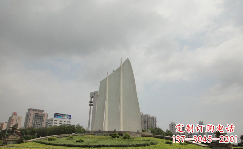 辽阳广场不锈钢抽象船帆雕塑 (2)