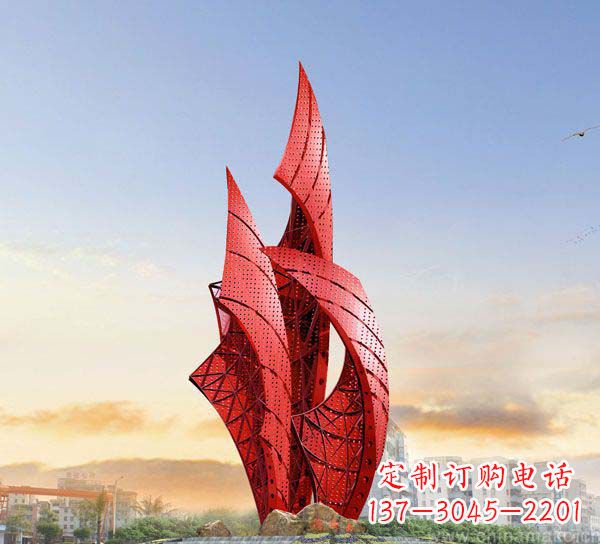 辽阳广场不锈钢抽象船帆雕塑