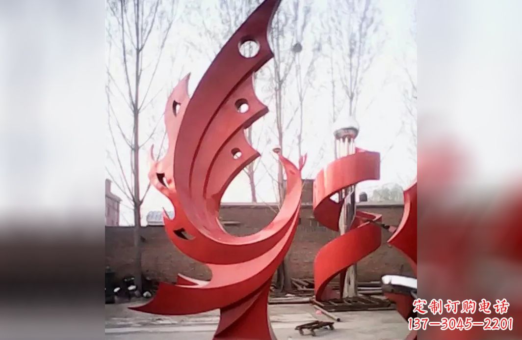 辽阳广场不锈钢抽象凤凰雕塑